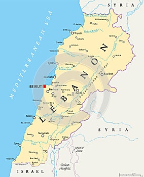 Lebanon Political Map photo
