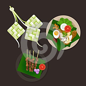 Lebaran ketupat idul fitri ied food sate opor ayam