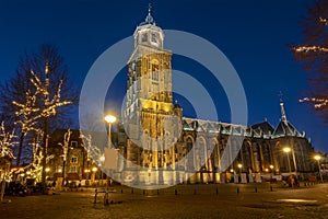 The Lebinius church in Deventer the Netherlands at sunset