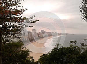 Leblon Beach View from Penhasco Dois IrmÃÂ£os Park Rio de Janeiro Brazil. photo
