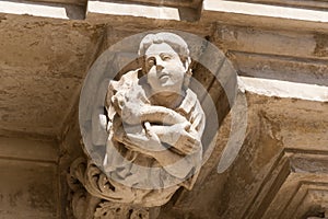 Lecce (Apulia, Italy):old palace, detail photo