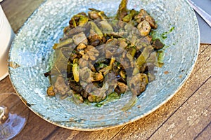 Lechecillas de ternasco, Aragonese dish, served on plate photo