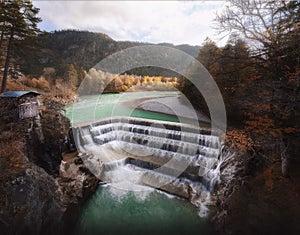 Lechfall man-made waterfall - Fussen, Bavaria, Germany