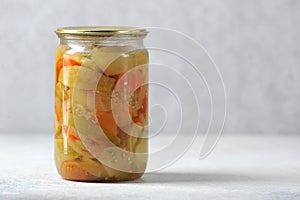 Lecho in a glass jar