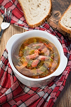 Lecho - stew with peppers, onions and sausages