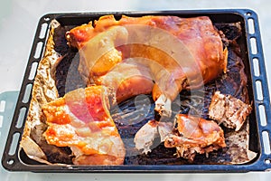 Lechona asada a la mallorquina - roast suckling pig Majorcan style photo