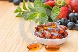 Lecithin gel vitamin supplement capsules photo