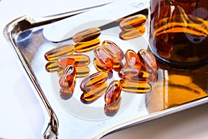 Lecithin supplement capsules photo