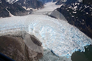 LeConte Glacier in Alaska photographed from an airplane