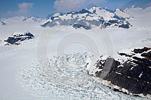 LeConte Glacier in Alaska photographed from an airplane