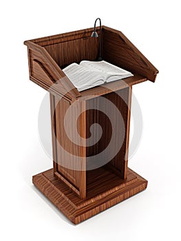 Lectern with open pages