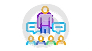 lector discuss with audience Icon Animation