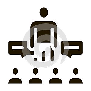 lector discuss with audience icon Vector Glyph Illustration photo