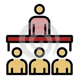 Lecture class speaker icon color outline vector