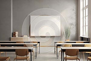 Lecture class white board background. Generate Ai