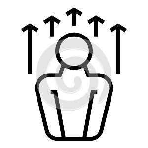 Lecture speaker icon outline vector. Seminar presentation