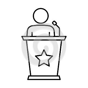 Lecturer Half Glyph Style vector icon which can easily modify or edit