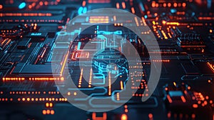 led blinking glowing circuitry