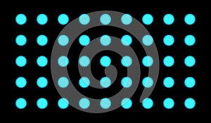 The LED blue light sign is a circle on a black background
