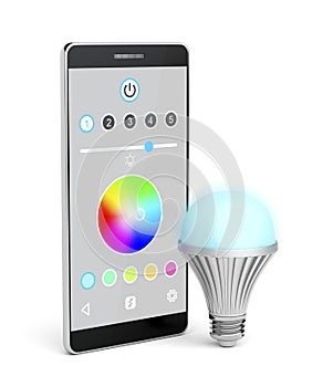LED bulb controlled by smartphone
