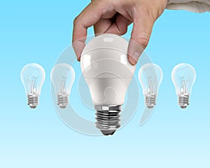 LED bulb for energy saving concept.