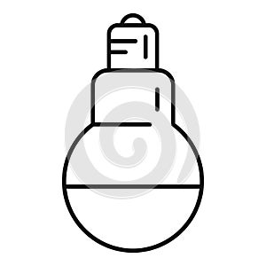 Led bulb icon outline vector. Power solar panel
