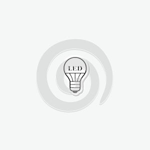 Led bulb icon sticker isolated on gray background