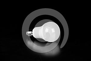 LED Bulb with Lighting on black background