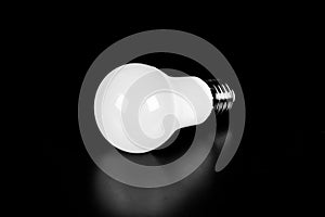 LED Bulb with Lighting on black background