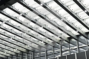 Led canopy above the entrance of modern building photo