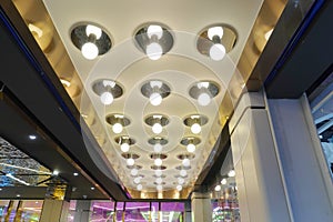 Led ceiling light bulbs  in a commercial  building