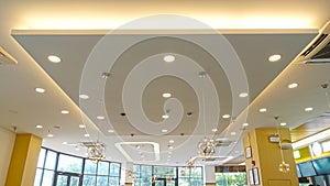 Led  ceiling light  in modern commercial building