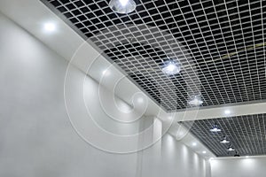 Led ceiling lights on modern commercial building suspended ceiling