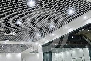 led ceiling lights on modern commercial building suspended ceiling