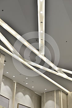 Led ceiling of modern plaza hall