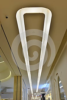 Led ceiling of modern plaza hall
