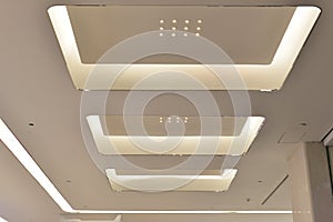 Led ceiling of Modern plaza hall Ã¯Â¼Åmodern office building , modern business building hall, inside commercial building