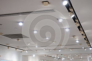 Led ceiling spot lighting in modern building Modern architecture roof