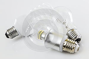 LED, CFL and classic tungsten