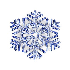 LED Christmas snow flake isolated on white background