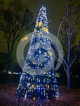 LED Christmas tree display at the Detroit Zoo