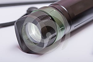 LED cree flashlight torch green button photo