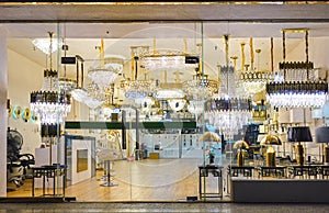 Led crystal lighting shop window front