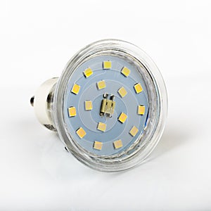 Led diode light bulb on white