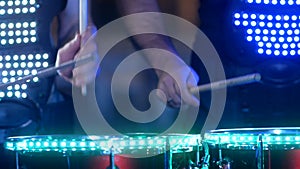 LED drummers perform