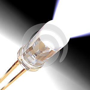 LED emitting a white light beam