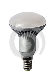 LED energy safing bulb. R50 E27. Isolated object
