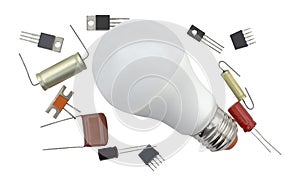 LED energy saving bulb and radio components