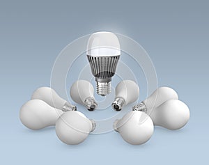 LED and filaments light bulbs photo