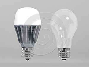 LED and filaments light bulbs photo